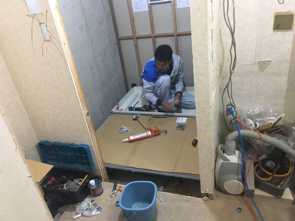 マンションリノベ京都,ユニットバス設置5