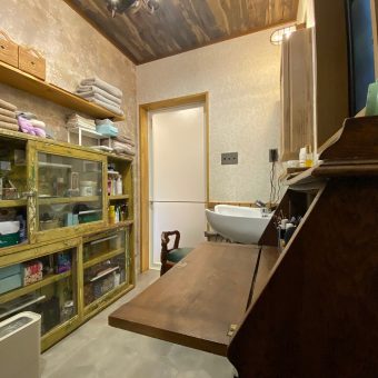 京都の戸建てリノベーション，洗面所