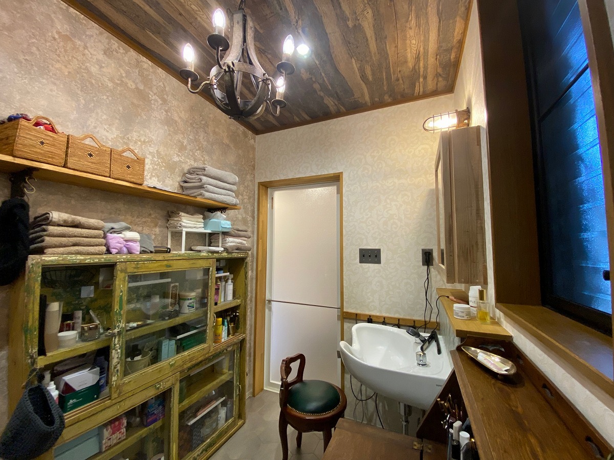 京都の戸建てリノベーション，洗面所
