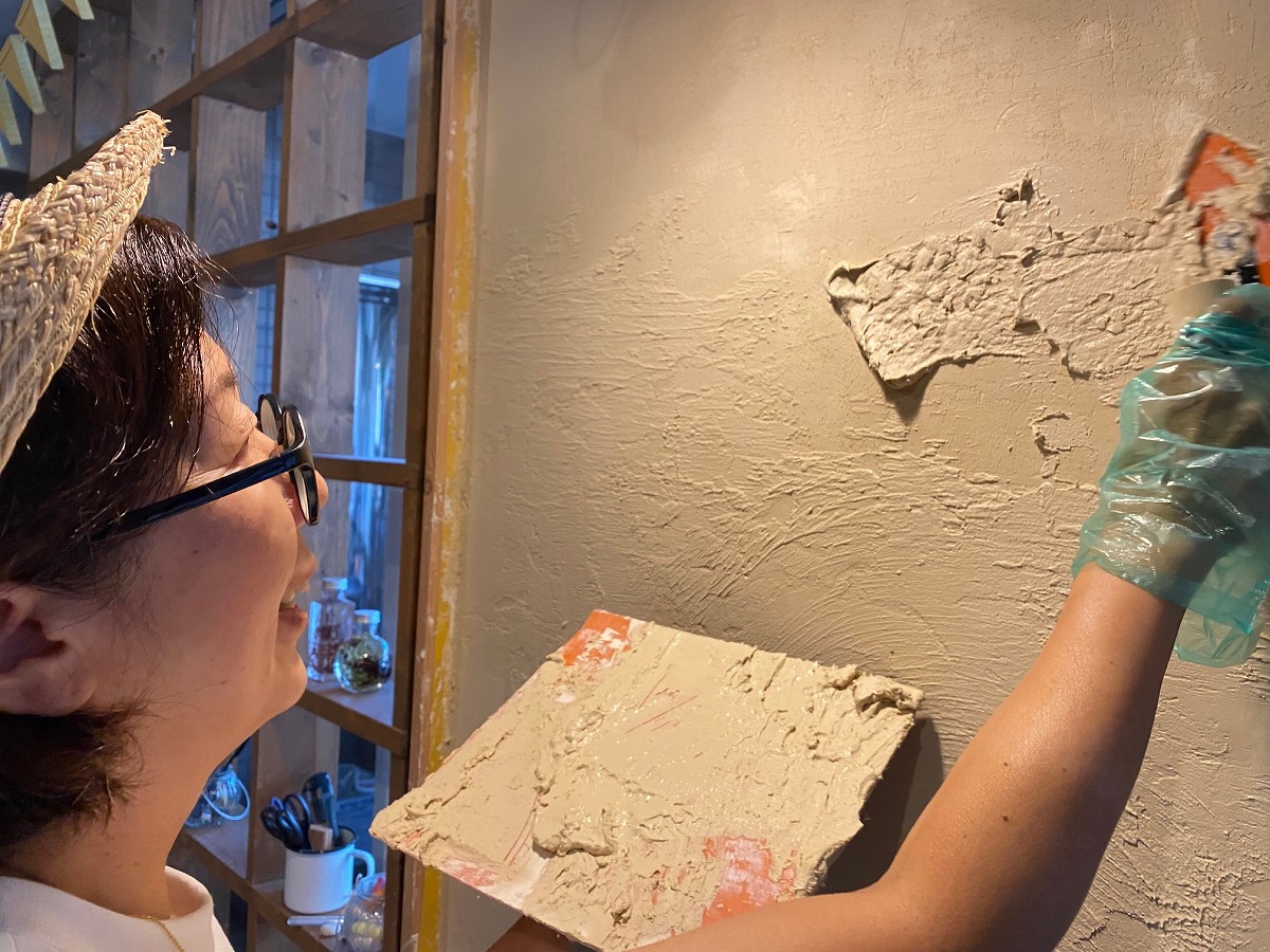DIYリフォーム京都，DIYリノベーション京都，京都うまーくヌレール漆喰