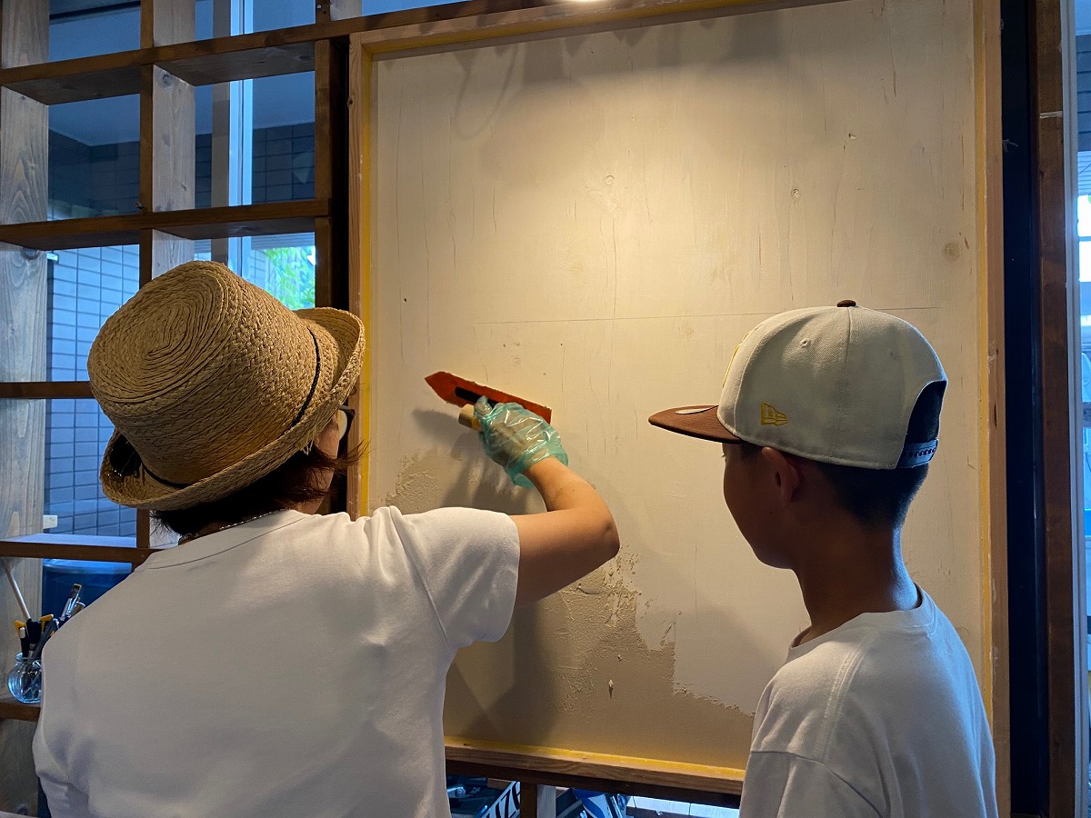 DIYリフォーム京都，DIYリノベーション京都，京都うまーくヌレール漆喰