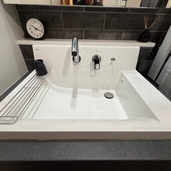 洗面所リノベーション京都，洗面リフォーム京都，カスタムバニティ，リクシル洗面カスタムバニティ京都，株式会社サイン，タカラスタンダード京都，グランスパ浴室リフォーム京都