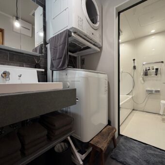 洗面所リノベーション京都，洗面リフォーム京都，カスタムバニティ，リクシル洗面カスタムバニティ京都，株式会社サイン